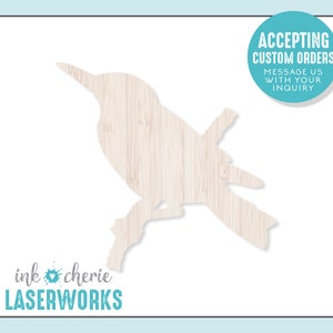 Birch Wood Bird Cutout: Laser Cut Craft Shape
