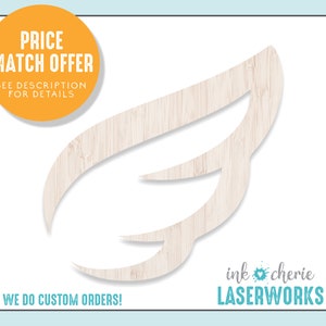 Wood Wing Cutout: Laser Cut Birch Wood Craft Shape