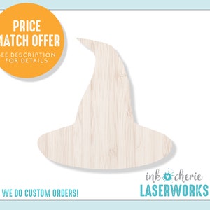Witch Hat Wood Cutout Shape: Unfinished Halloween Craft