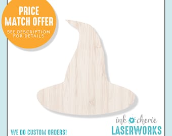 Witch Hat Wood Cutout Shape: Unfinished Halloween Craft