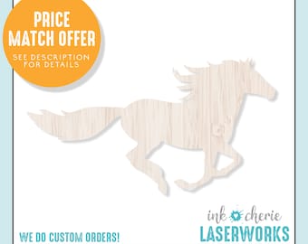 Galloping Horse Wood Cutout: DIY Craft Shape, Wall Art Decor
