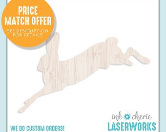 Birch Wood Rabbit Silhouette: Spring Easter Craft, Paintable