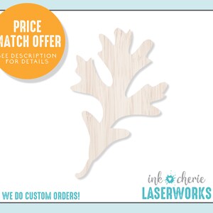 Oak Leaf Cutout Shape: 1/4&quot; Birch Wood DIY Craft