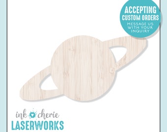 Laser Cut Birch Wood Planet Shape: Unfinished Craft Supply