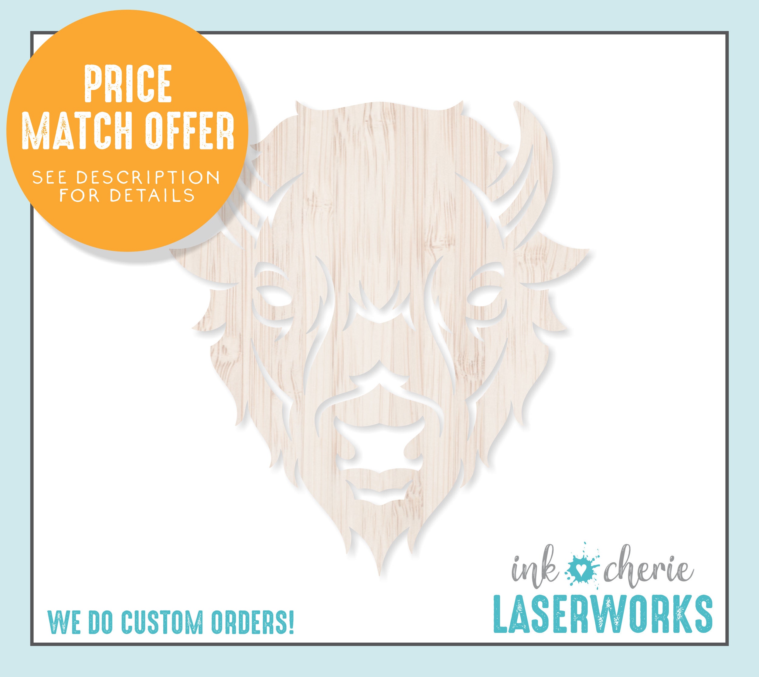 Buffalo Face Cutout Shape Tribal Buffalo Cutout Wooden Bison | Etsy