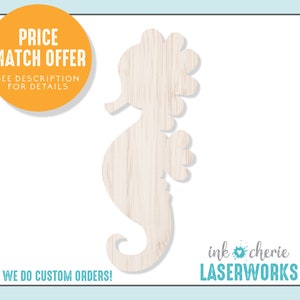 Seahorse Cutout, Wooden Craft Supplies, Wood Crafting Shapes, Laser Cut Seahorse Shape, Laser Cut Wood Shape for Crafting, Sea Life Wall Art