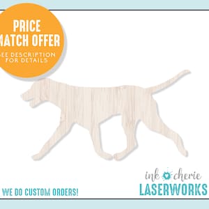 Laser Cut Dog Shape: Unfinished Birch Wood Craft Cutout