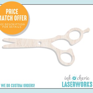 Wood Scissors Cutout: Birch Crafting Shape