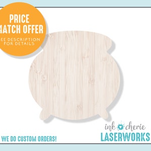 Birch Wood Cauldron Cutout Shape: Halloween DIY Craft