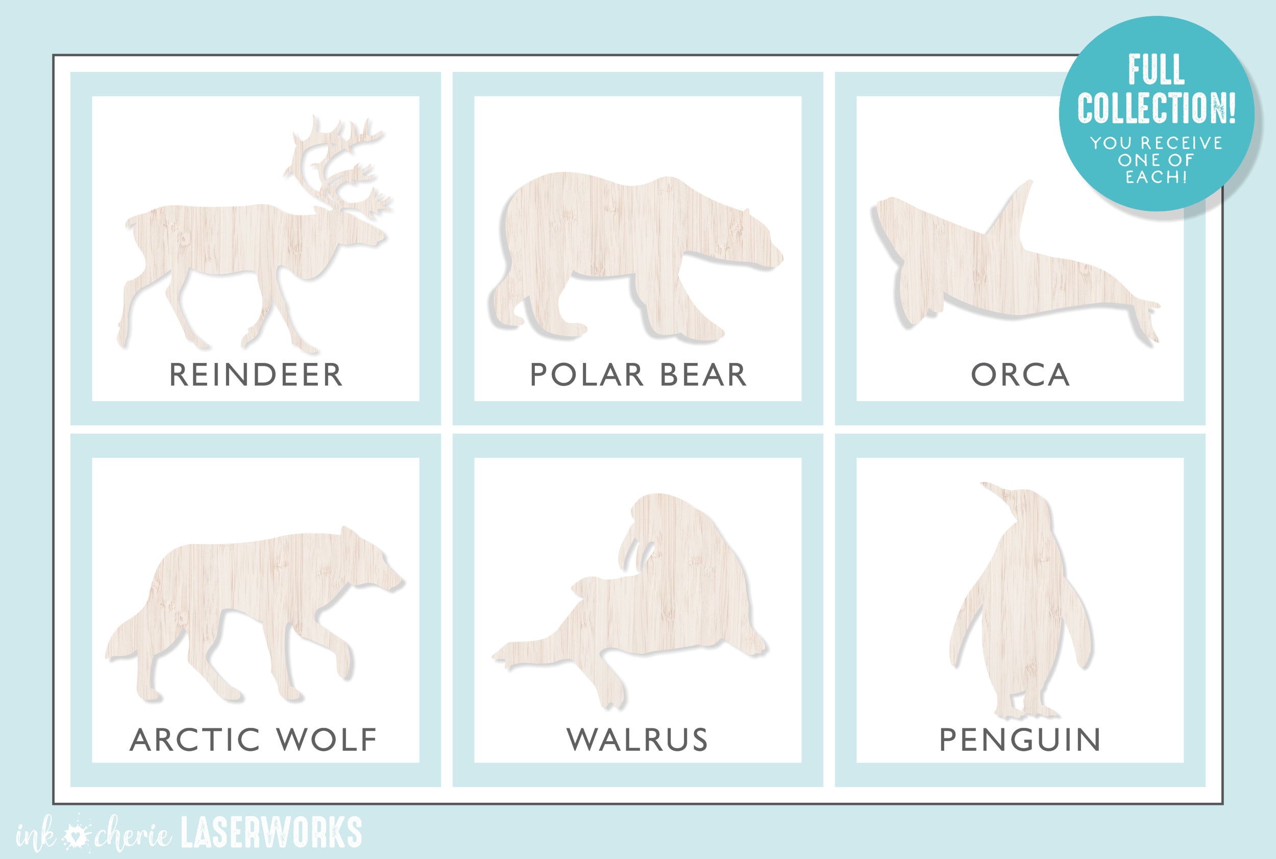 Arctic Animal Cutout Shapes Arctic Animal Crafting Shapes - Etsy
