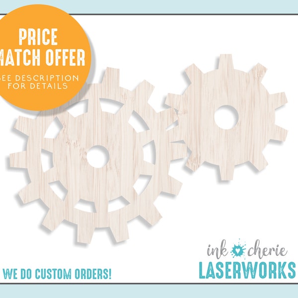 Wood Wheel Cog Cutout, Wooden Craft Supplies, Wood Crafting Shapes, Steampunk Crafts, Laser Cut Wood Shape for Crafting, Gear Shape