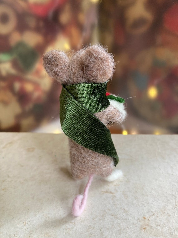 Bedtime Mouse - Fairy Fae Handmade Needle Felt Decoration Bedtime Mouse - Fairy Fae Handmade Needle Felt Decoration