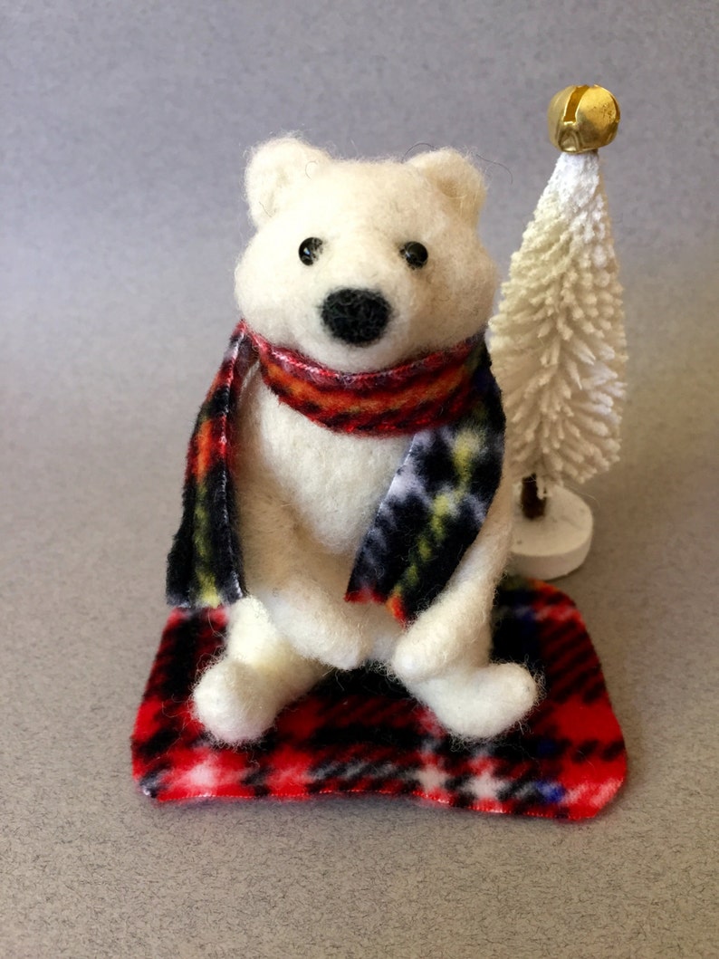 Needle Felted Polar Bear Needle Felted Animal Handmade Pure Etsy