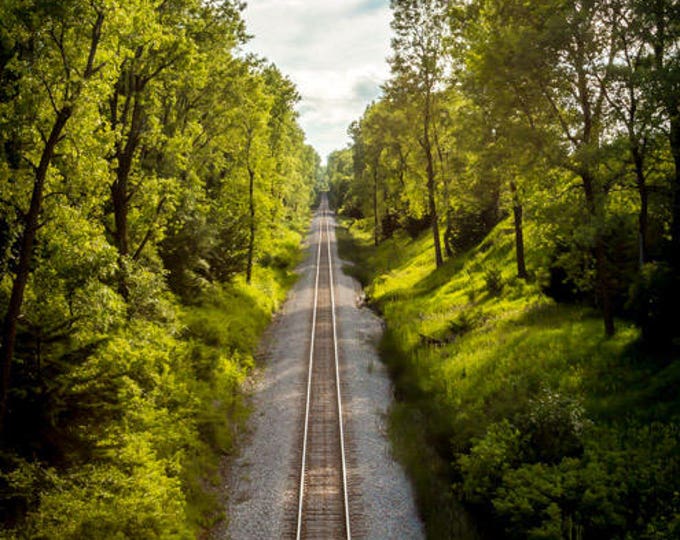 Long Tracks Ahead - Railroad Tracks Decor, Country Decor, Farm Art, Train Art, Train Photo, Railroad, Railroad decor, right away