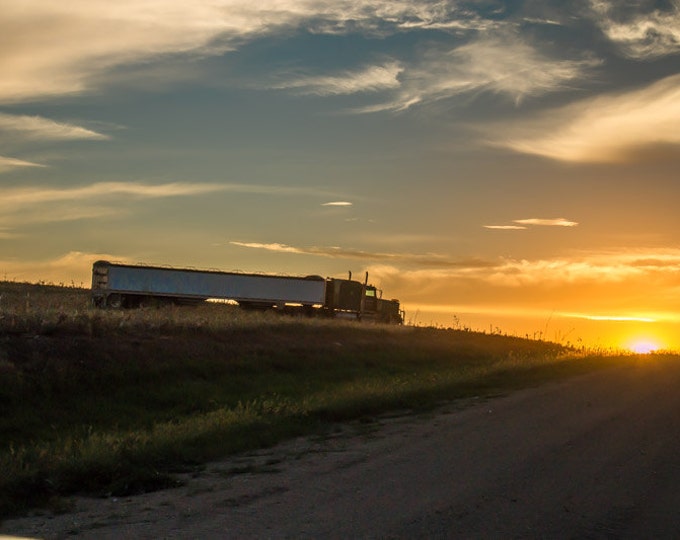 Old Semi Truck Photo, Country Decor, Wall Art, Grain Truck Photography, Nebraska Farm, Autumn Farm Decor, Country Landscape, Harvest