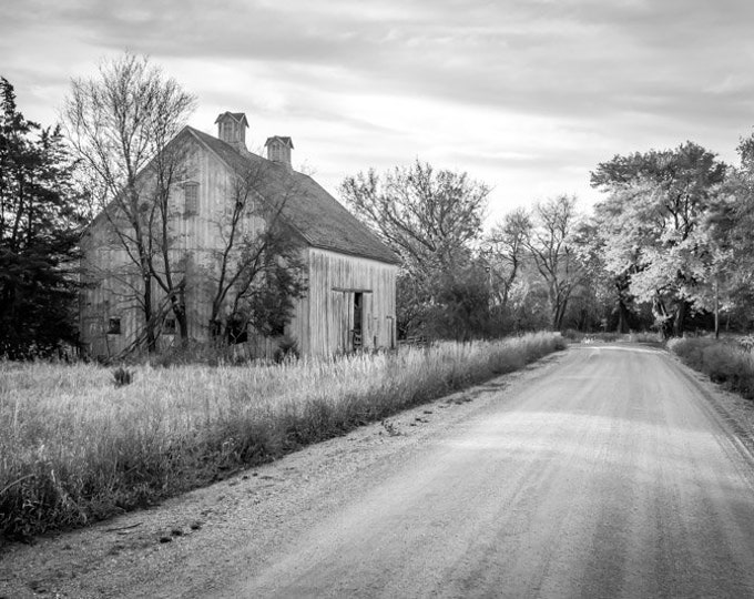 Uncles Barns, Spring Barn Photo, Country Decor, Wall Art, Old Barn Photography, Nebraska Farm, Fall Farm, Country Landscape, black white