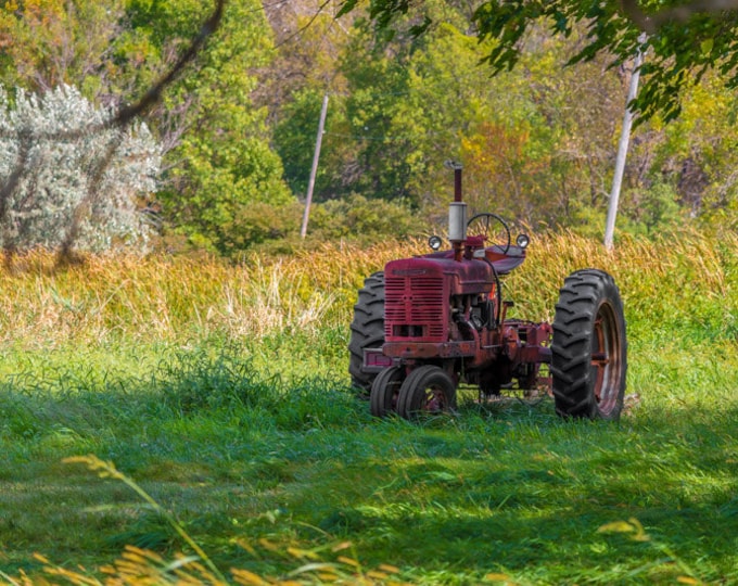Old Farmall Tractor - Tractor, Country Decor, Nebraska Farm, Summer Farm Decor, Fields, Rural America, Country Living, Farming