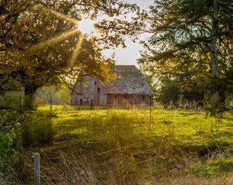 The Hobbits Barn, Spring Barn Photo, Country Decor, Wall Art, Old Barn Photography, Nebraska Farm, Fall Farm Decor, Country Landscape