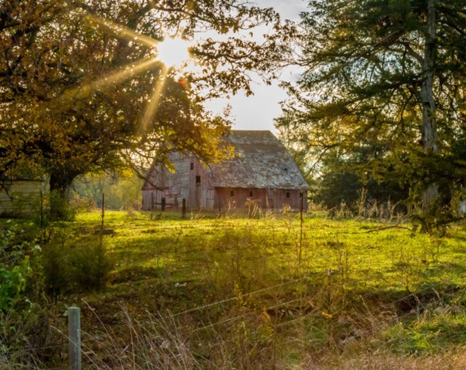 The Hobbits Barn, Spring Barn Photo, Country Decor, Wall Art, Old Barn Photography, Nebraska Farm, Fall Farm Decor, Country Landscape