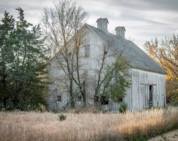 Uncle Joe's Barn, Spring Barn Photo, Country Decor, Wall Art, Old Barn Photography, Nebraska Farm, Fall Farm Decor, Country Landscape