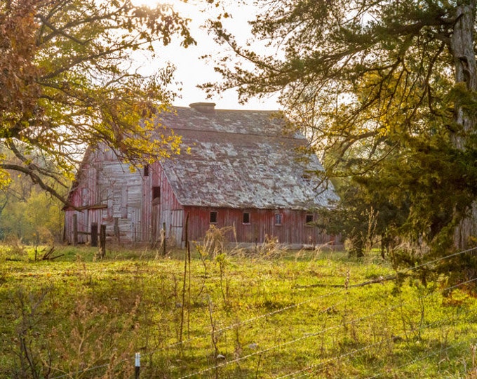 Neighbors Barn - Spring Barn Photo, Country Decor, Wall Art, Old Barn Photography, Nebraska Farm, Spring Farm Decor, Country Landscape, sun