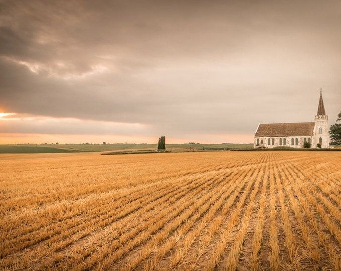 Wilson Church - Church Photo, Country Decor, Wall Art, Old Church Photo, Nebraska Church, Religious Landscape, Jesus Christ, Religious Decor