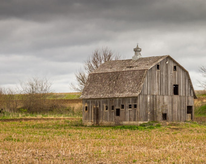 Iowa Barn No. 6 - Spring Barn Photo, Country Decor, Wall Art, Old Barn Photography, Iowa Farm, Spring Farm Decor, Country Landscape