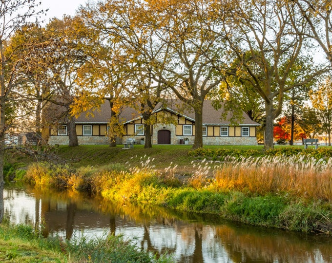 Oak Ballroom - Country Creek Photo, Country Decor, Wall Art, Schuyler, Nebraska, Fall Decor, Autumn Decor, Sunset