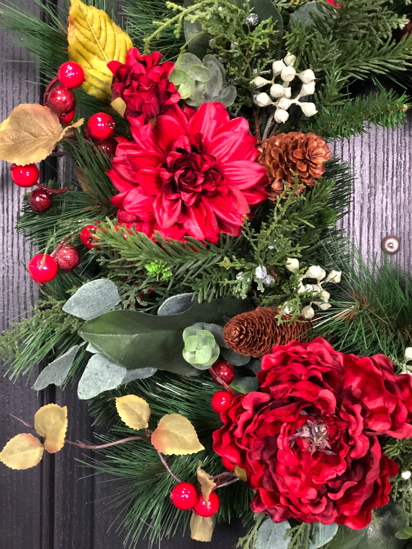Large Christmas Wreath Floral Christmas Wreath Christmas Etsy