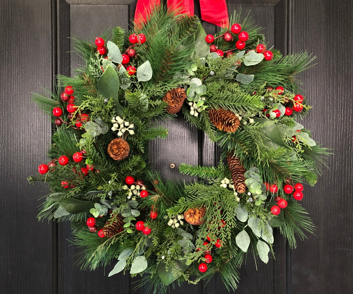 Large Christmas Wreath, Large Winter Wreath for Front Door, Christmas — free download