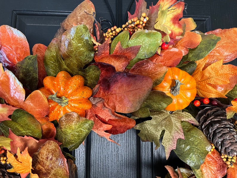 Fall Wreath for Front Door Autumn Wreath for Front Door Fall Etsy