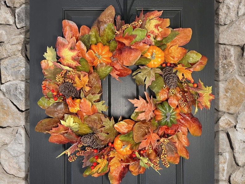 Fall Wreath for Front Door Autumn Wreath for Front Door Fall Etsy