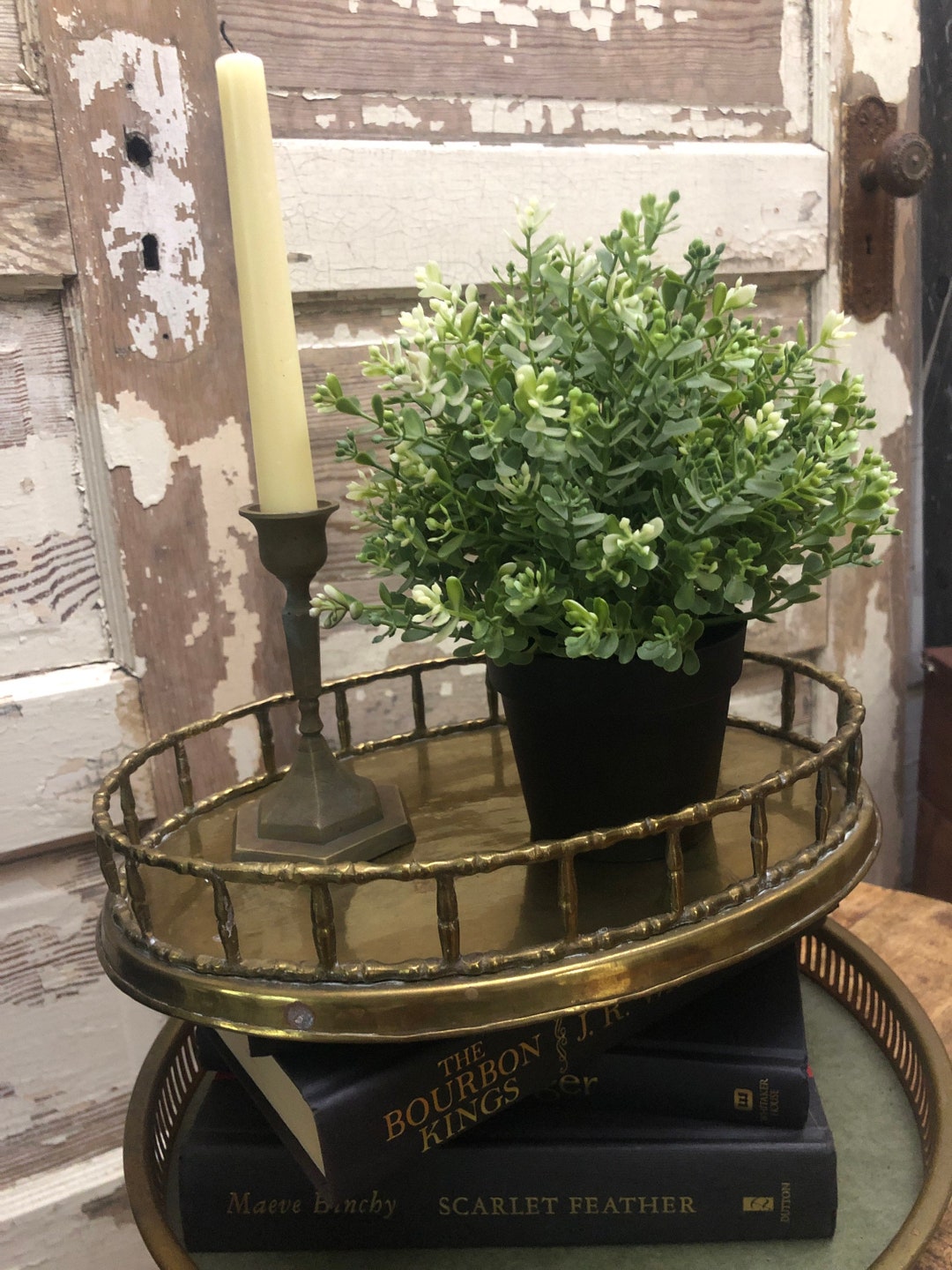 Vintage Brass Vanity Trayhollywood Etsy