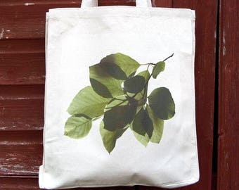 Buche Blätter Canvas Tasche, Fair-Trade-Baumwoll-Tasche, fotografischen Druck, nordischen Druck