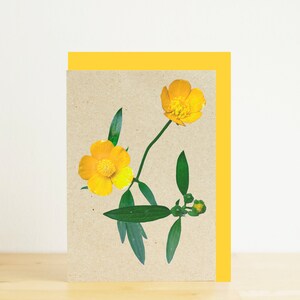 Gelbe ButterTassen Mini-Karte, leere Karte, Recycling-Karte, gelben Umschlag, umweltfreundlichen Fotodruck
