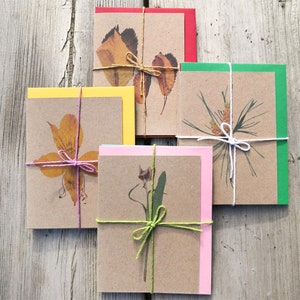 Pacchetto di carte, pacchetto di biglietti da visita, 20 biglietti da visita botanici, quattro stagioni, carte stagionali, carta riciclata, stampa fotografica, eco friendly