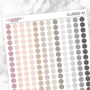 TRANSPARENT Mini Color Coding Dot Planner Stickers - Functional Stickers - Neutral - CLEAR MATTE || CL0002-N