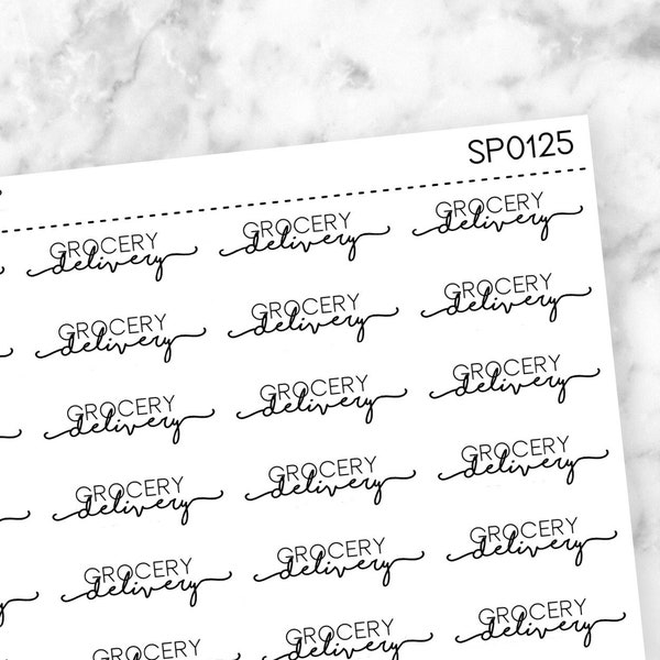 Grocery Delivery Mini Script Planner Stickers - Functional Stickers - Script Stickers - Matte Removable Labels || SP0125
