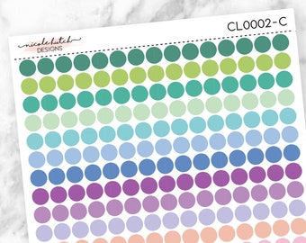 TRANSPARENT Mini Color Coding Dot Planner Stickers - Functional Stickers - Colorful - CLEAR MATTE || CL0002-C