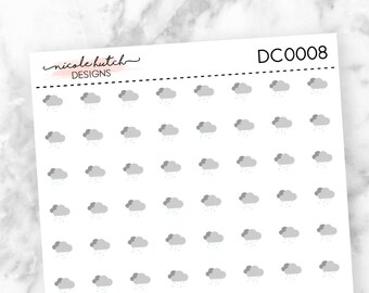 Mini Winter Storm Weather Icon Planner Stickers - Functional Stickers - Matte Removable Label || DC0008