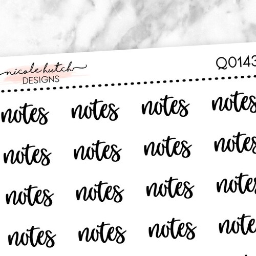 CUSTOM Word Text Script Planner Stickers Etsy