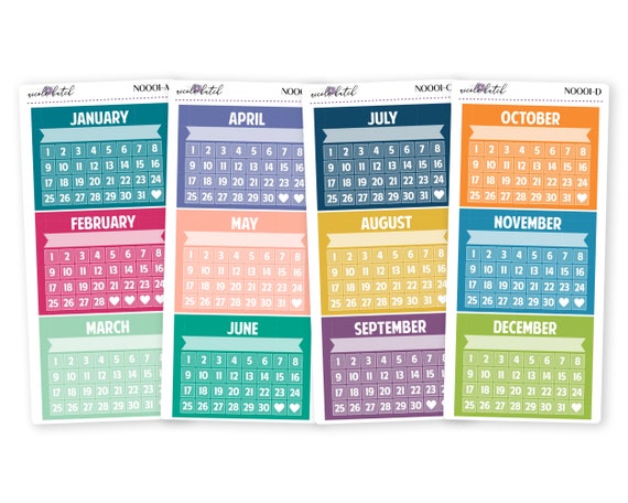 n0001 colorful monthly habit goal trackers for the etsy