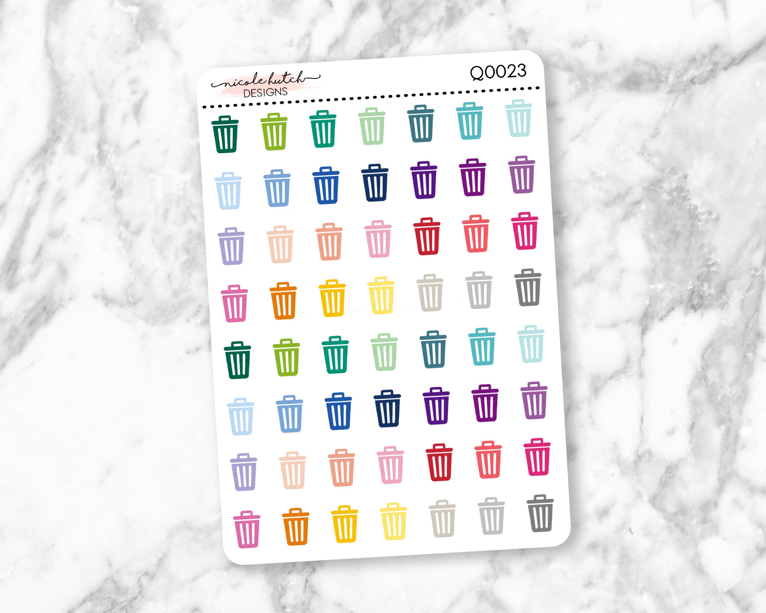 Q0023 || Trash Can Small Icon Planner Stickers - Functional Stickers …