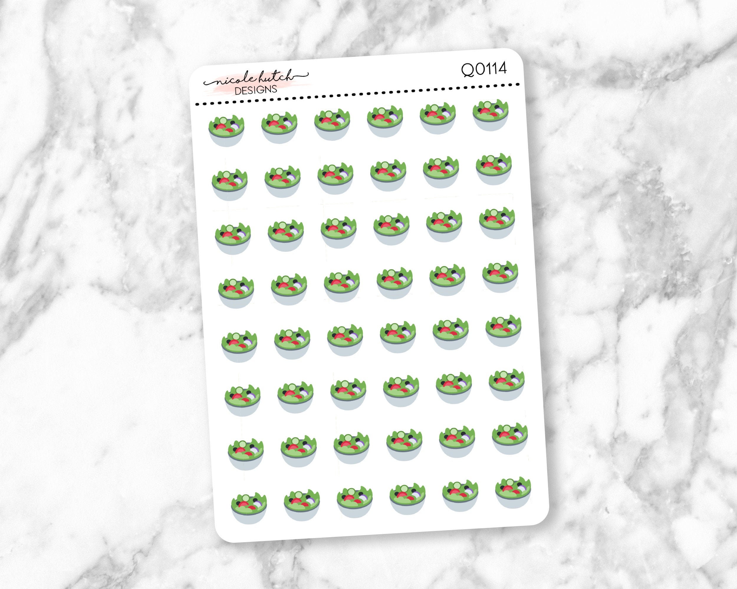 Q0114 || Salad Small Icon Planner Stickers - Functional Stickers - Co…