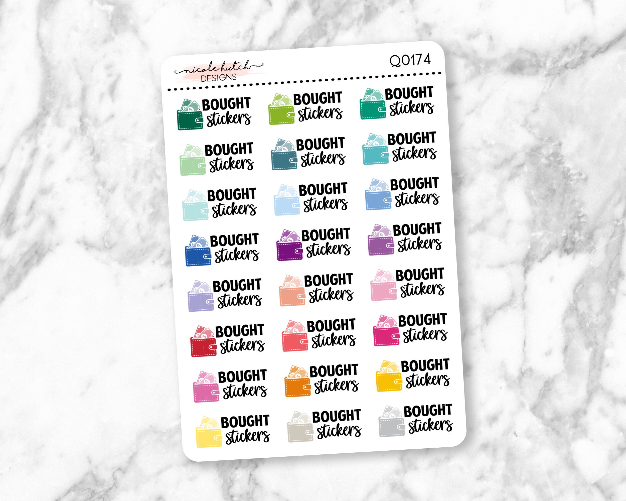 Q0174 || Bought Stickers Typography Planner Stickers - Functional Sti…
