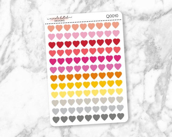 Q0010 Mini Hearts Icon Planner Stickers Functional Etsy Q0010 Mini Hearts Icon Planner Stickers Functional Etsy