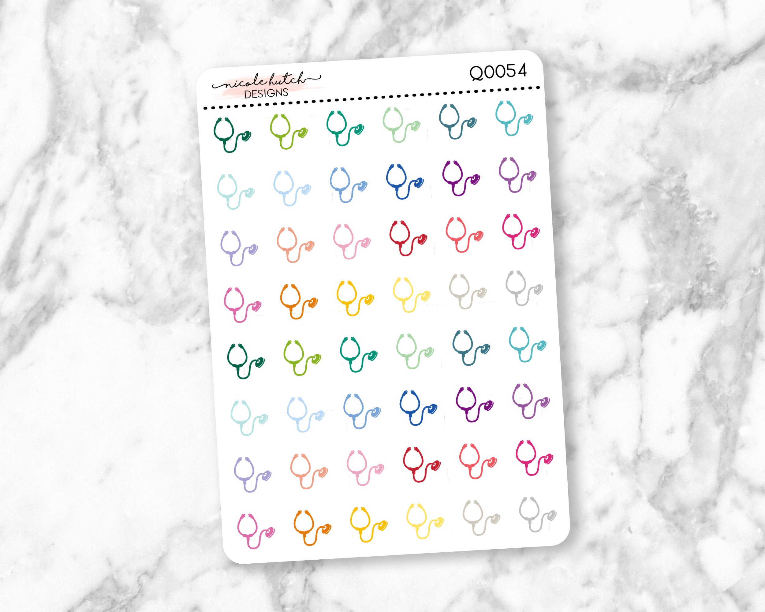 Q0054 || Doctor/Nurse Stethoscope Small Icon Planner Stickers - Funct…