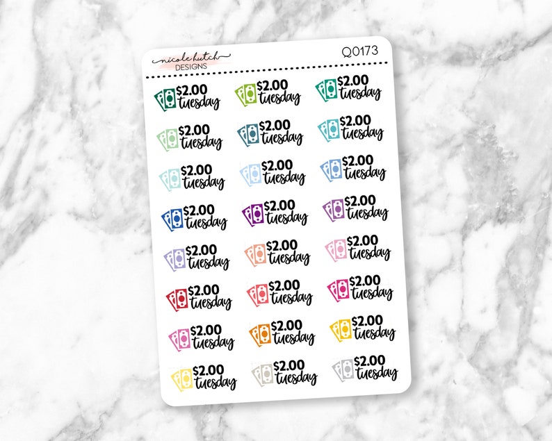$2 tuesday planner stickers