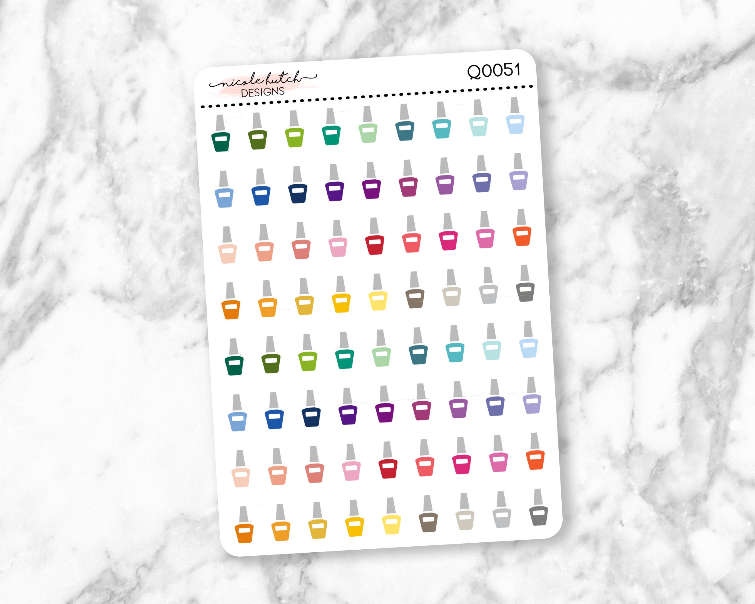 Q0051 || Nail Polish Small Icon Planner Stickers - Functional Sticker…