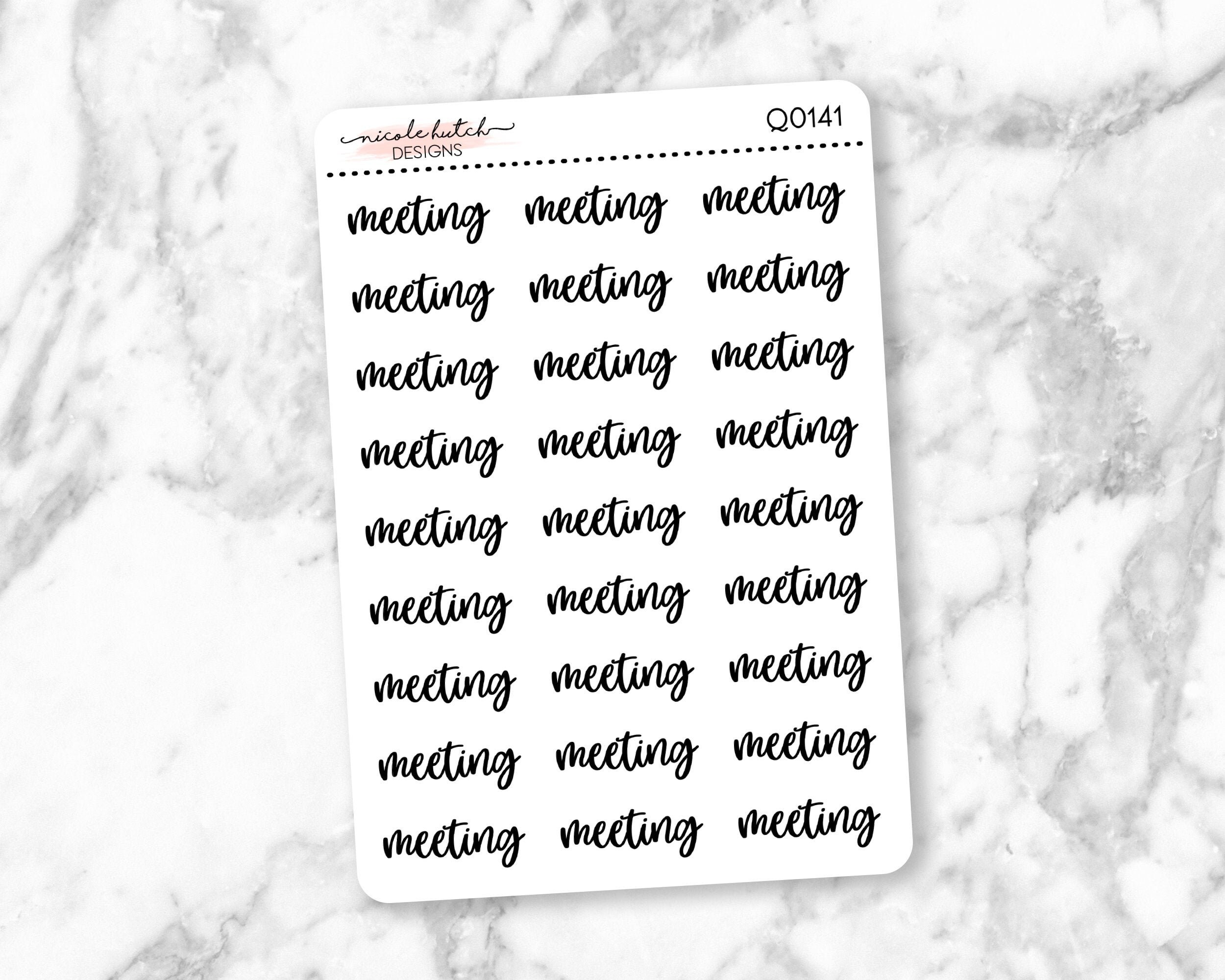 Q0141 || Meeting Script Word Planner Stickers - Functional Stickers -…